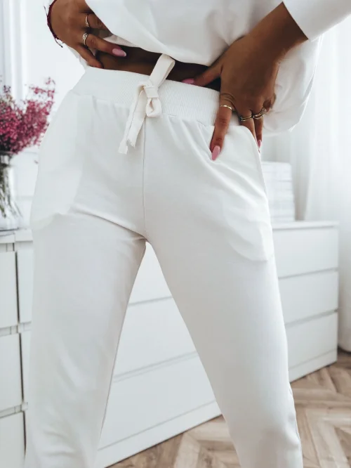 SPODNIE DRESOWE DAMSKIE BASIC BIAŁE